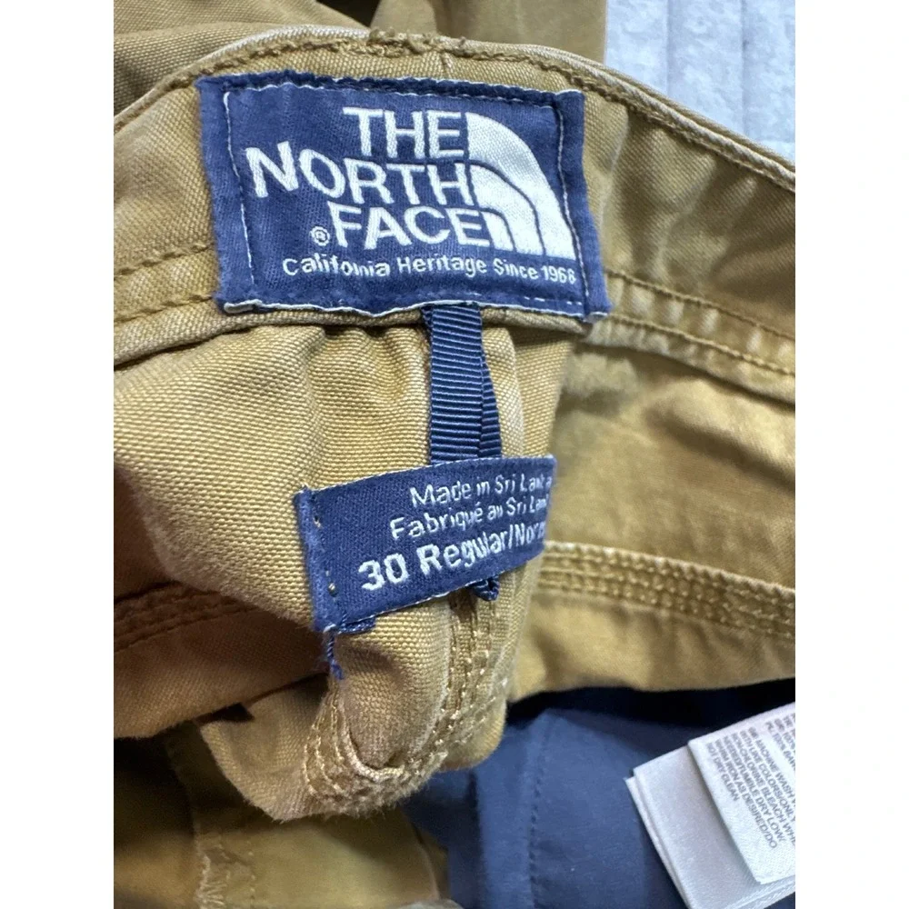 The North Face Mens Tan Canvas Work Pants Straight Leg Cotton A8ZS 29x29